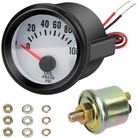 Linkstyle Electric Oil Press Pressure Gauge 12V, 2"" 52Mm Automotive Oil Pressure Meter 0-100 Psi With Sensor For Car Rv Truck Boat Marine