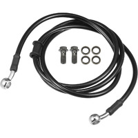 Motoforti Universal Brake Hose Motorcycle Atv Dirt Bike Motocross Braided Hydraulic Brake Line Oil Hose Pipeline, 160Cm, Metal, Black Silver Tone, 1 Set