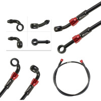 Fireyouracing Motorcycle Brake Hose Braided,400-2400Mm An3 Hydraulic Clutch Tube Oil Dot Fluid Pipe Line Stainless Steel For Atv Dirt Pit Street Racing Bike,Removing Fittings Banjo (Black/400Mm)