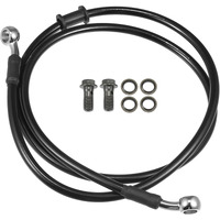 Motoforti Universal Brake Hose Motorcycle Atv Dirt Bike Motocross Braided Hydraulic Brake Line Oil Hose Pipeline, 120Cm, Metal, Black Silver Tone, 1 Set