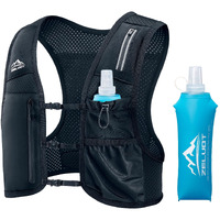 Zelvot Running Vest For Women Men, Usa Original Patent, Adjustable Chest Straps Running Hydration Vest With 500Ml Soft Flask And Phone Holder, Lightweight Reflective Hydration Backpack For Marathon