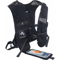Running Vest For Women Men, Lightweight (194G/8 Bags) Hydration Backpack Running Phone Holder Vest For Hiking Trail Cycling Race Marathon Runners Essentials (Black, Adjustable)