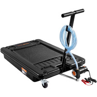 Vevor Low Profile Oil Drain Pan, 17-Gallon Plastic Oil Change Pan, Effective Oil Drain Cart With 180W Electric Pump, Wheels & Folding Handle, Oil Drain Tank For Cars, Suvs, Trucks, Buses, Rvs