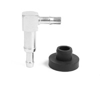 Jadsorbobi Fuel Elbow 1/4"" Line 90 Degree Gas Tank Fitting With Rubber Grommet, Fits 1/2-Inch Drilled Hole, Leak-Free Seal For Fuel, Oil, Water, And Coolant