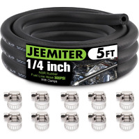 1/4"" Fuel Line Hose Oil Hose Push Lock Nbr Rubber Sae 30R7 5Ft 300Psi With 10 Clamps For Fuel Systems Engines Tube Hose