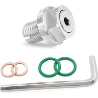 Fsturios M12.1-1.25 X 15Mm Oversize Piggyback Oil Drain Plug, Stainless Steel Self Tapping Drain Plug Replacement, Leak-Proof Oil Pan Thread Repair Kit With O-Ring Hexagonal Wrench