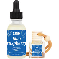 Car Air Freshener & Refill Bundle - Hanging Scent Diffuser For Car, Long-Lasting Essential Oil Car Fragrance, Reusable Glass Bottle + Refill, 2 Pack (Blue Raspberry)