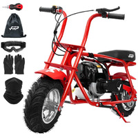 Frp Mb40 4-Stroke Mini Bike, 40Cc Kids Mini Dirt Bike With No Mixing Oil Need, Easy To Assemble,Goggles, Gloves And Neck Gaiter,18 Mph Max Speed And Support Up To 165 Lbs (Red)
