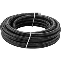 8An Fuel Line, 1/2"" Braided Fuel Hose Nylon Cpe Hose For Oil Gas, Power Steering,Fuel Transmission, 20Ft Black