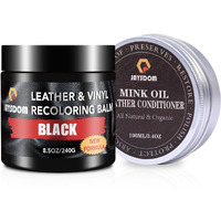 Leather Recoloring Balm, Leather Repair Kit, Leather Dye, Leather Color Restorer, Leather Scratch Remover, Leather Couch Paint, Repair, Leather Scratch Repair, Leather Restorer(Black With Oil)