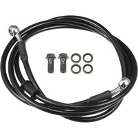Motoforti Universal Brake Hose Motorcycle Atv Dirt Bike Motocross Braided Hydraulic Brake Line Oil Hose Pipeline, 170Cm, Metal, Black Silver Tone, 1 Set