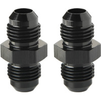 Podavelle 6An Male To 6An Male Flare Union Coupler Adapter Fitting Fuel Oil Connector Straight Aluminum Black, Pack Of 2