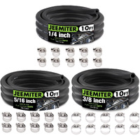 Jeemiter 1/4"" 5/16"" 3/8"" Fuel Line Hose Oil Hose Push Lock Nbr Rubber Sae 30R7 10Ft For Each 300Psi With 30 Clamps For Fuel Systems Engines Tube Hose