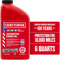 Craftsman 5W-30 Full Synthetic Automotive Engine Oil - 6 Quarts (Cmxoklt201159-6)