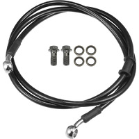 Motoforti Universal Brake Hose Motorcycle Atv Dirt Bike Motocross Braided Hydraulic Brake Line Oil Hose Pipeline, 140Cm, Metal, Black Silver Tone, 1 Set