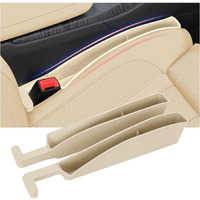 Edotim Car Seat Gap Filler, Seat Gap Organizer With Phone Holder, Car Seat Accessories, Car Organizer Fit Suv Truck-2Pcs Beige