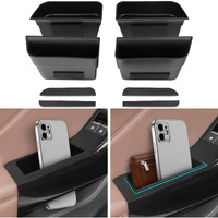 Dwkjmycp 4Pcs Door Grab Tray Door Organizer For Ford Explorer 2020 2021 2022 2023 2024 2025 Front And Rear Accessories Phone Holder Container Handle Pocket Storage Box Abs Plastic, Black Mat