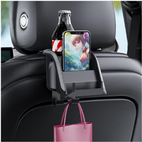3-In-1 Headrest Hooks For Car,Multifunctional Car Seat Hooks For Headrest With Cup Holder For Car,Phone Holder And Car Purse Hook,Upgraded Backseat Cup Holder For Car