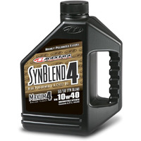 Maxima Racing Oils 349128B-3Pk Syn Blend4 10W40 Synthetic Blend Motorcycle Engine Oil 1G Bottle, 3-Pack