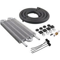 4 Row Aluminum Transmission Oil Cooler Universal 6 Pass Tube And Fin Transmission Cooler Kit