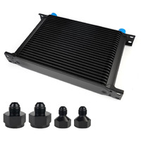 Htracing 25 Row An10 10An Transmission Oil Cooler Kit Stacked Plate With 6An 8An Adapter Universal Engine Transmission British Radiator Oil Cooler Condenser Aluminium Alloy Black