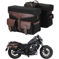 Kemimoto Motorcycle Saddle Bags 36L Vintage Oil Waxed Canvas Detachable Throw Over Saddlebags With Rain Cover Panniers Luggage Bagscompatible With Softail Sportster Cruiser Dyna Shadow Vulcan Rebel