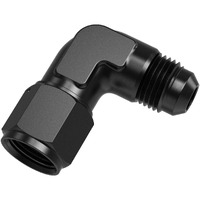 Truckmeter 90 Degree 6An Female To 6An Male Swivel Flare Union Fitting Adapter, Black Hard Aluminum Hex Anodized Connector, Automotive Accessories Suitable For Vehicle Fuel Oil Line Modification