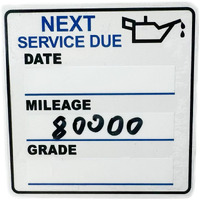 Chardime Oil Change Stickers