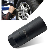 Pinflaw 1 Pc Car Oil Pressure Sensor Switch Sleeve, 3/8"" Driver 45# Steel Anti-Slip Hexagonal Design Oil Pressure Sending Socket, Universal Automotive Anti-Theft Key Sleeve Accessorie (Black)