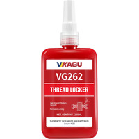 Vikagu 262 Thread Lock,Red High Strength Threadlocker,Anaerobic Curing Screw Glue,Oil Tolerant, Resists Heat 8.45Oz/250Ml