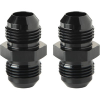 Podavelle 16An Male To 16An Male Flare Union Coupler Adapter Fitting Fuel Oil Connector Straight Aluminum Black, Pack Of 2