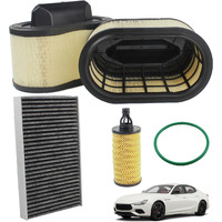 Yzusgomumu 4Pcs Engine Air Filter + Oil Filter + Cabin Air Filte Compatible With 2014-2022 Maserati Ghibli Levante Quattroporte All Engine Replaces# 670001545 670005021 000311401