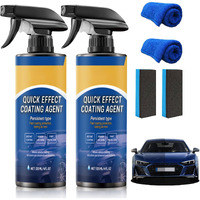 2Pcs Car Coating Spray, Quick Effect Coating Agent, Coat Car Wax,Car Scratch Wax Coating Spray, Oil Film Emulsion Glass Cleaner