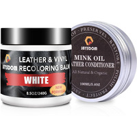 Leather Recoloring Balm, Leather Repair Kit, Leather Dye, Leather Color Restorer, Leather Scratch Remover, Leather Couch Paint, Repair, Leather Scratch Repair, Leather Restorer(White With Oil)