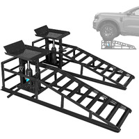 Lockietta 2 Pack Hydraulic Car Ramps, 11050Lbs 5T Car Ramp High Lift 9""-14.2"", Heavy Duty Steel Car Lift Ramp, Automotive Truck Service Ramps For Oil Changes Support Jack For Maintenance, Black
