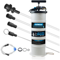 Lainkeen 6.5L Pneumatic/Manual Oil Fluid Extractor Pump Tools Kit,Oil Change Vacuum Pump Extractor For Automotive/Boats Oil Change Transfer With Pump Tank Remover & 4 Tubes And A Brake Bleeding Hose