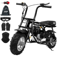 Frp Mb40 4-Stroke Mini Bike, 40Cc Kids Mini Dirt Bike With No Mixing Oil Need, Easy To Assemble,Goggles, Gloves And Neck Gaiter,18 Mph Max Speed And Support Up To 165 Lbs (Black)