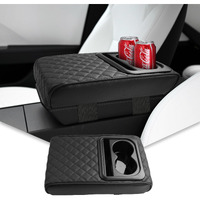 Bibibo Auto Center Console Armrest Pillow Arm Rest Cover Memory Foam Car Armrest Cushion With Cup Holder & Phone Holder Car Interior Accessories Armrest Booster Cushion Universal For Most Car