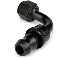 10An 90 Degree An 10 Female Swivel Push-On/Lock Hose Barb Fuel Oil Line Fitting End Aluminum Black