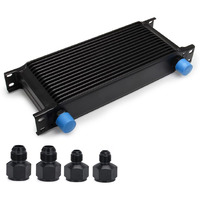 Htracing 16 Row An10 10An Transmission Oil Cooler Kit Stacked Plate With 6An 8An Adapter Universal Engine Transmission British Radiator Oil Cooler Condenser Aluminium Alloy Black