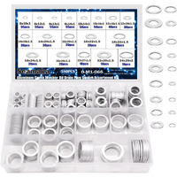 Seamaka 580Pcs Oil Crush Washer,18 Sizes Oil Drain Plug Gaskets Assortment Kit,Automotive Aluminum Drain Plug Washer M6 M8 M10 M12 M14 M16 M18 M20 M22 M24