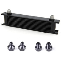 Zhsymx 10 Row An10-10An Stacked Plate Oil Cooler With 6An 8An Adapter Universal Engine Transmission British Radiator Oil Cooler Condenser Aluminium Alloy Black