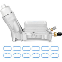 926-959 Oil Cooler Engine Oil Filter Housing Assembly Full Aluminum For Jeep Wrangler Grand Cherokee 3.6L Dodge Journey Charger Caravan Chrysler 200 300 Ram 3.2L With Sensor And Gasket Kit 68105583Af