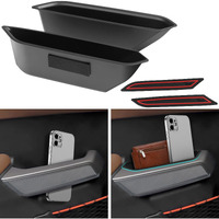 Dwkjmycp 2Pcs Front Door Handle Storage Box For Ford Bronco 2021 2022 2023 2024 2025 Accessories Phone Holder Door Grab Pocket Storage Organizer Abs Plastic, Red Mat, Not For Sport