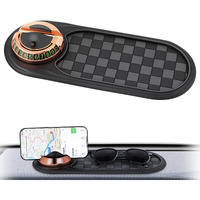 Xbegix Multifunction Car Anti-Slip - Rotatable Anti Skid Dashboard With Phone Holder - Car Gadgets - Large For Phones Sunglasses Keys - Universal Car Anti Slip With Temporary Parking Number (Golden)
