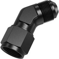 Truckmeter 45 Degree 8An Female To 8An Male Swivel Flare Union Fitting Adapter, Black Hard Aluminum Hex Anodized Connector, Automotive Accessories Suitable For Vehicle Fuel Oil Line Modification