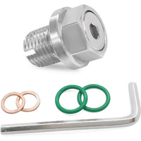 Fsturios M14.1-1.5 X 15Mm Oversize Piggyback Oil Drain Plug, Stainless Steel Self Tapping Drain Plug Replacement, Leak-Proof Oil Pan Thread Repair Kit With O-Ring Hexagonal Wrench