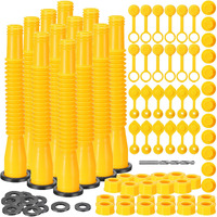 Datanly 12 Kit Gas Can Spout Replacement Set Gas Can Nozzle Kit Includes Gas Tank Nozzle Gas Can Caps Spout Cap Gasket Vent Cap Drill Bit Fit Most 1/2/5/10 Gal Oil Cans