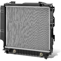 Auto Dynasty Radiator Compatible With 2005-2006 Jeep Wrangler, Dpi 2841 Aluminum Radiator, 1-Row Radiator W/Transmission Oil Cooler, Natural Black/Metallic