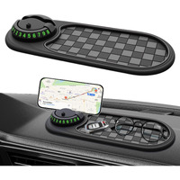 Maiyue Multifunction Car Anti-Slip Mat, Rotatable Anti Skid Car Dashboard Pad With Temporary Parking Numbe, Universal Car Phone Holder, And Large Pad For Phones Sunglasses Keys Gadgets(Grey)